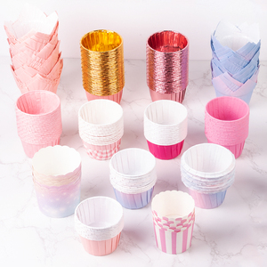 浅粉色纸杯蛋糕杯子大合集唯美纸托防油防水耐高温卷边淋膜马芬杯