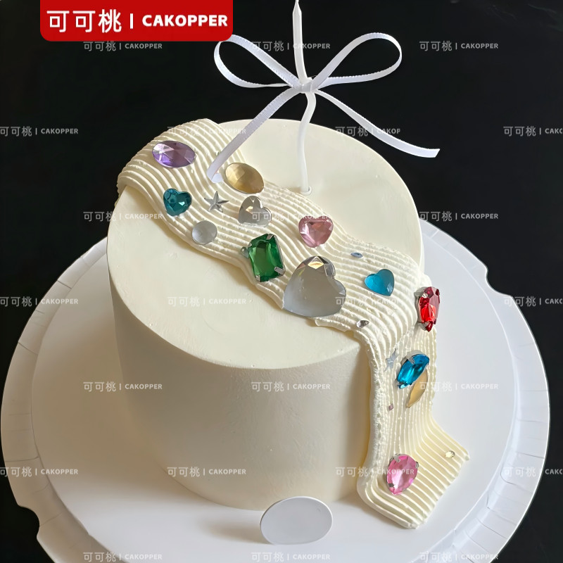 甜品台专用几何圆形宝石模具硅胶材质翻糖巧克力蛋糕装饰实用物件