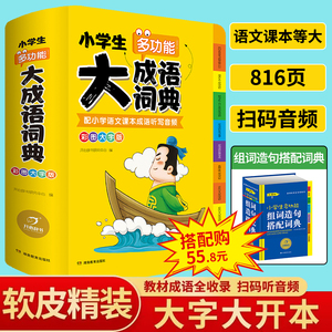 当当网正版书籍 小学生多功能大成语词典 软皮大字语文英语词典素材现代汉语中华成语工具书常用实用新华字典 开心教育
