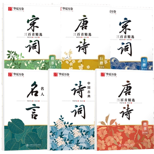 华夏万卷 唐诗宋词楷书字帖学生成人练字硬笔书法本吴玉生行楷字帖女生字体漂亮临摹钢笔字帖每日一练名人名言控笔训练字帖正楷