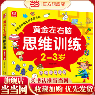 黄金左右脑思维训练开发2-3岁 儿童全脑智力开发关键题逻辑思维训练益智游戏测试题 幼儿园大班宝宝智力潜能开发启蒙认知早教书