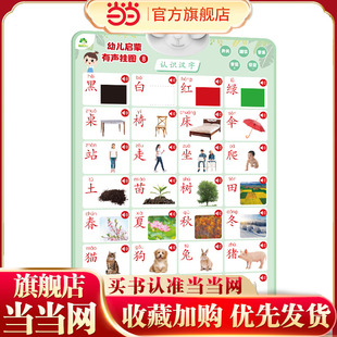 爱德少儿 幼儿启蒙有声挂图认识汉字 一点就会读的有声认知书挂图有声早教幼儿童宝宝启蒙认识汉字学习神器宝宝早教点读发声书婴