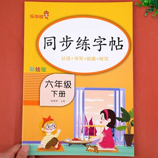 六年级下册练字帖同步字帖人教版语文同步练字帖每日一练 6年级写字课课练生子练字帖控笔训练写字帖钢笔临摹笔画笔顺描红硬笔书法