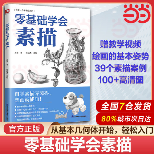 当当网 零基础学会素描基础教程 零入门铅笔手绘画书籍自学静物临摹书 从入门到精通自学入门教程材书籍美术人物头像速写画画