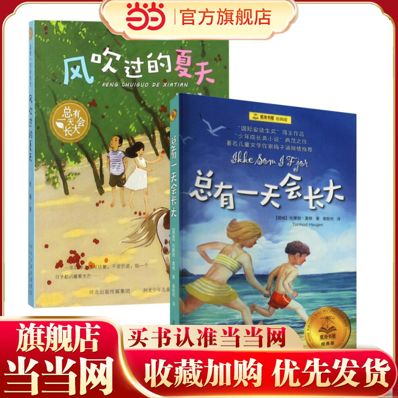 "少年成长类小说&rdquo;典范之作(2册)：总有一天会长大+风吹过的夏天  著名儿童文学9-10-11岁小学生三四五年级课外阅读书籍