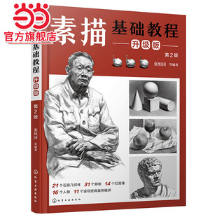 素描基础教程 升级版 第2版 零基础素描自学入门新手速成教程书 素描几何石膏人像画法图文详解 美术生素描考试详解 经典案例解析