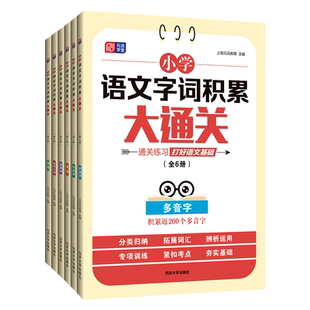 小学语文字词积累大通关小学一二三四五六年级通用版全六册多音字形近字量词重叠词近反义词成语词语积累大全训练语文字词专项训练