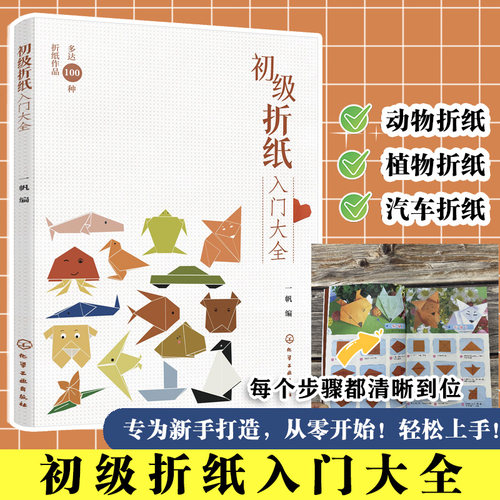 初级折纸入门大全 动物植物交通工具 零基础入门 手工折纸教程手工书 儿童益智折纸 实用折纸技巧大全 趣味小手工幼儿园儿童DIY书