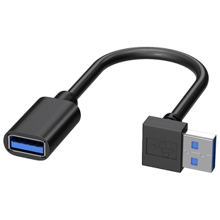 腾飞usb3.0延长线90度上下左右弯头USB公对母直角数据线打印机鼠标键盘优u盘电脑连接线加长转接头