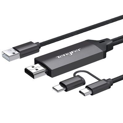 腾飞手机连接电视机投影仪同屏线安卓平板连接显示器转hdmi投屏线音视频同步适用小米vivo荣耀oppo红米真我