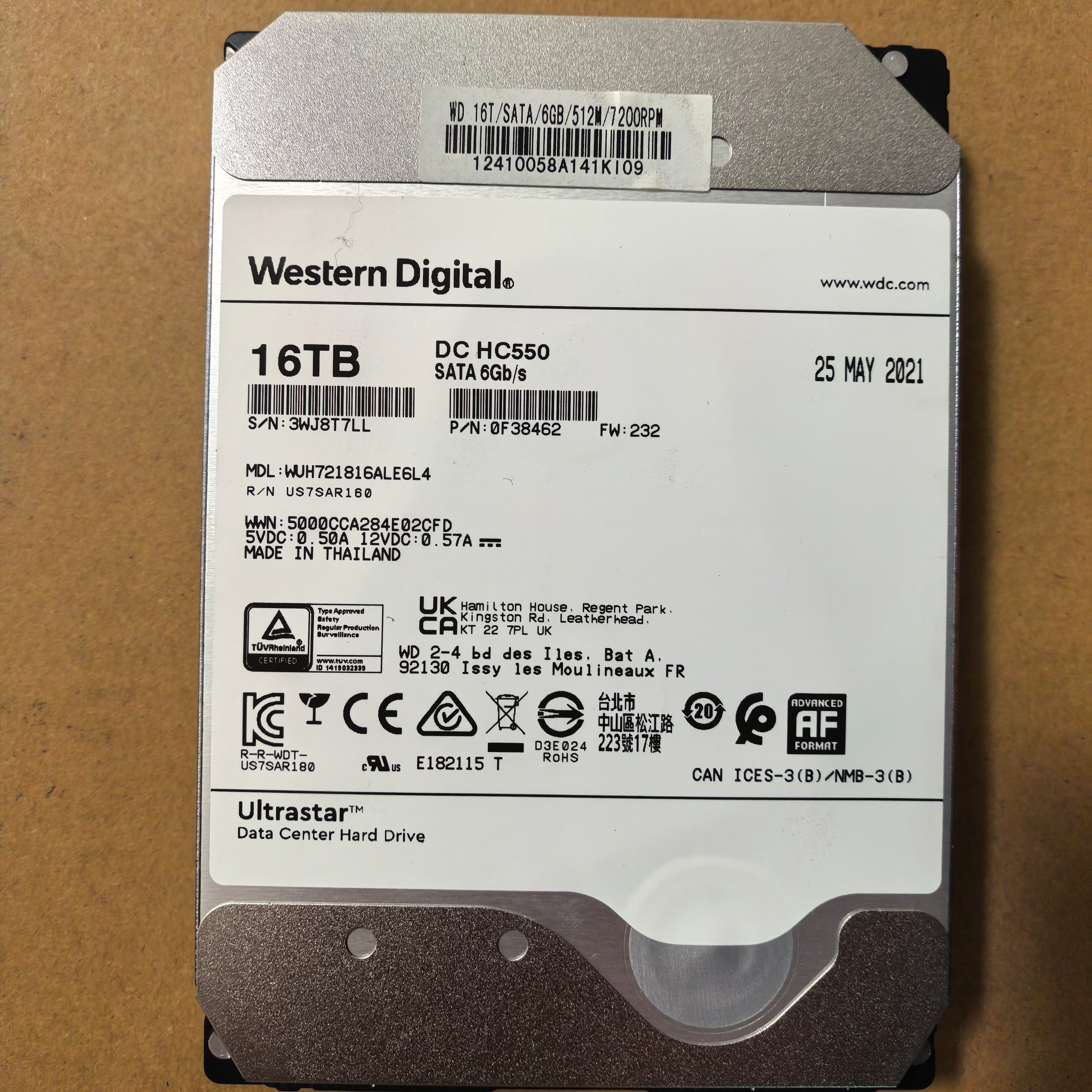 西数16t企业级硬监 nas存储 服务器专用16t硬盘