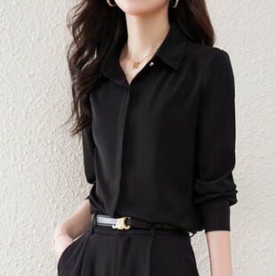 醋酸真丝衬衫女长袖2026春季新款高级感轻奢免烫缎面桑蚕丝上衣