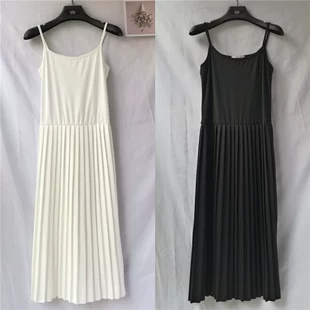 垂感百褶裙修身 吊带裙中长款 显瘦打底背心连衣裙 春季 内搭衬裙女装