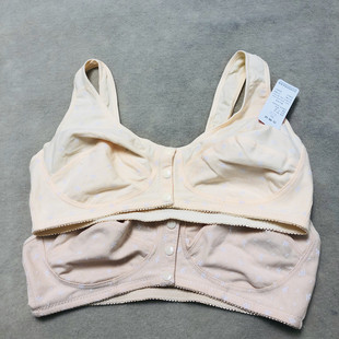 奇人花789中老年彩棉内衣夏薄妈妈文胸前系扣无钢圈背心薄棉透气