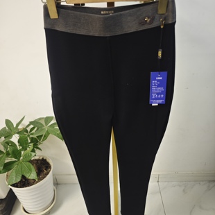简彤SK8803秋冬打底小黑裤磨毛加大码高腰300克女外穿修身九分