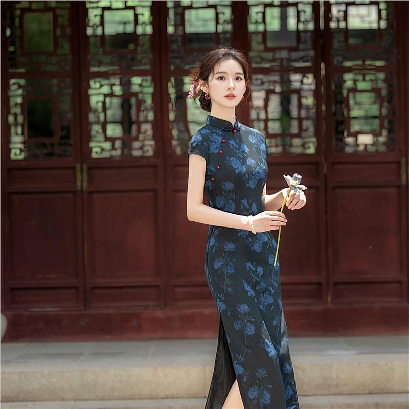 四小姐花样年华旗袍老上海改良洋装女夏季立领短袖复古民国风年轻