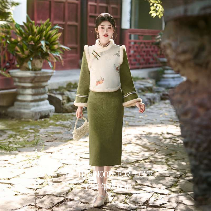 四小姐花样年华旗袍女新中式小个子冬装加厚冬天少女风日常可穿