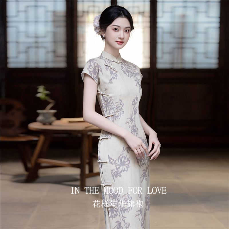 四小姐花样年华旗袍新中式复古国风原创文艺设计素雅收腰优雅