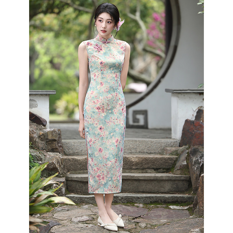 四小姐花样年华旗袍长款礼服连衣裙2026年新款夏季无袖绝美年轻款