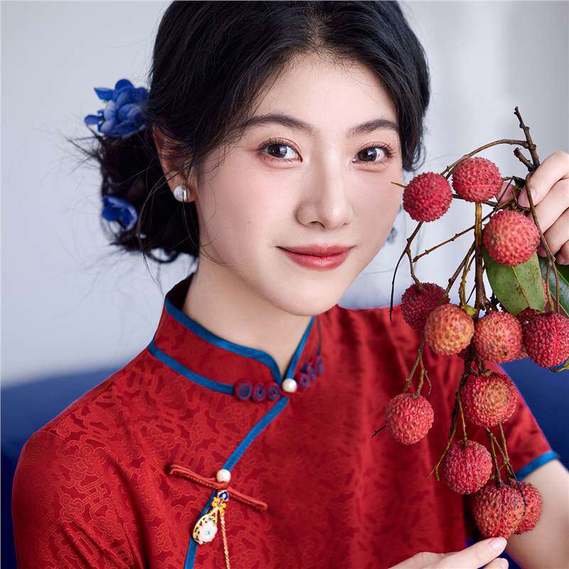 四小姐花样年华旗袍新中式敬酒服红色订婚礼服裙短袖高级复古大尺