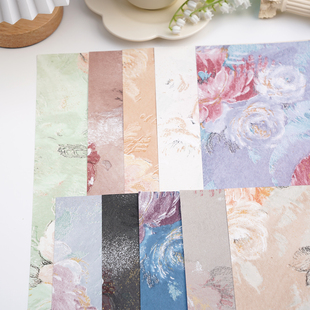 浪漫花丛艺术纸手帐纸手账素材纸复古花纹纸多色DIY环创拼贴组合