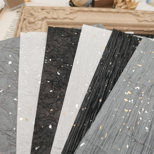 金箔褶皱 百褶麻丝艺术纸学生环创手工拼贴打底包装收集组合素材