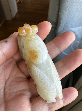 新疆且末料和田玉糖白玉知了挂件把件一鸣惊人事业有成男女饰品