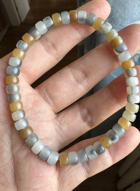 新疆和田玉楼兰三色手链卡6直切片无暇女士精品手串首饰礼物