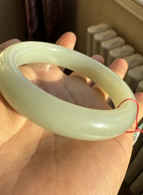 56圈新疆且末甜水河油膏料和田玉高青白玉手镯油糯细腻无暇女士镯