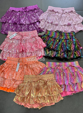 妍子外贸day+m**n纯原多彩松紧腰芭蕾裙内有安全裤小短裙mini裙