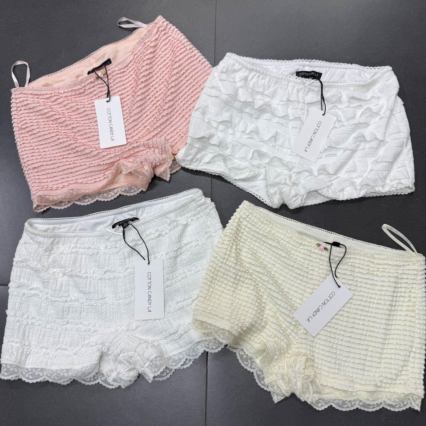 外贸单 c0tt0n c@ndyla 千禧辣妹风 超短荷叶边小短裤