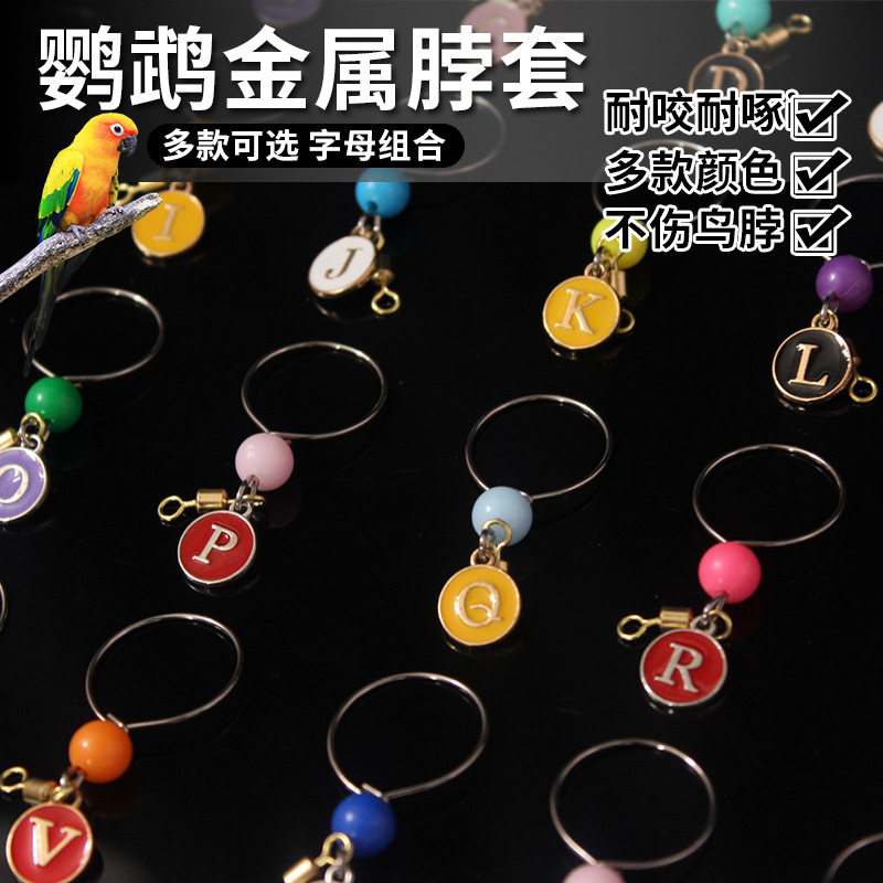 鹦鹉脖套链子铃铛鸟脖圈沙金项链吊坠玄凤虎皮牡丹文鸟小型鸟专用