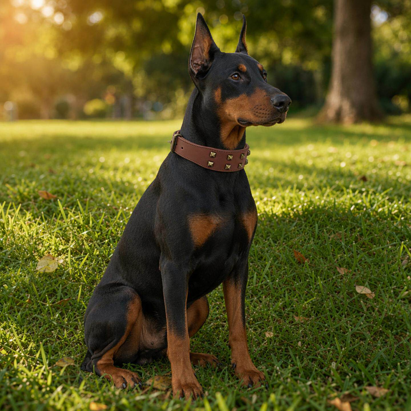 宠物项圈古铜钉狗绳加宽狗狗牵引大型犬脖圈犬用牵引绳防走丢