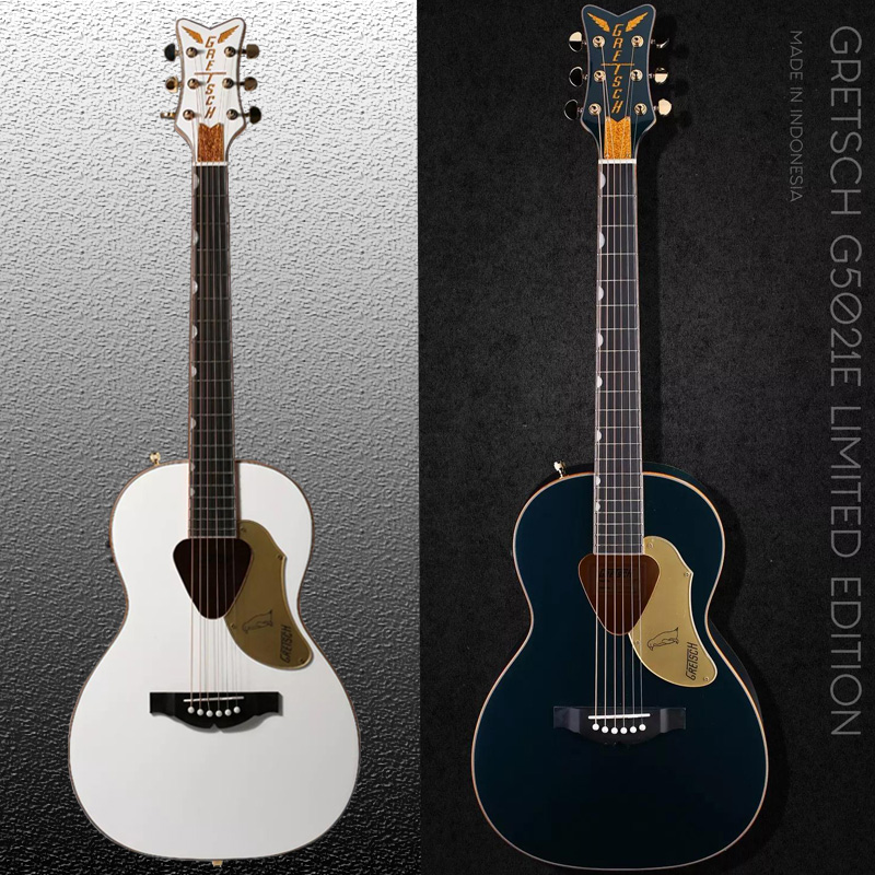 Gretsch G5021E WPE复古款电箱民谣木吉他宝石蓝白色