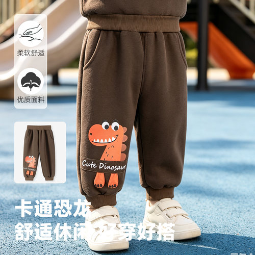 儿童卡通恐龙男女童束脚运动长裤