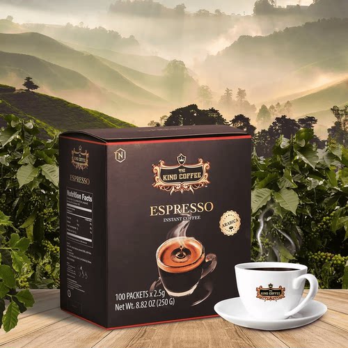 越南版新鲜日期TNI KING COFFEE无糖意式速溶黑咖啡 Espresso大盒