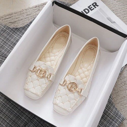 断码清仓真皮浅口单鞋女春秋新款牛筋软底平底女鞋玛丽珍豆豆鞋子