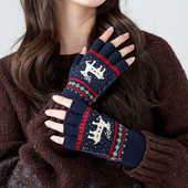 露手指触屏学生漏五指 半指手套女冬天成人针织毛线保暖防寒秋冬季