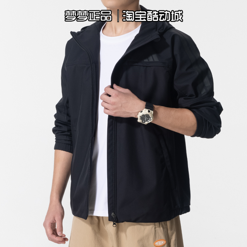 阿迪达斯男装运动休闲连帽外套