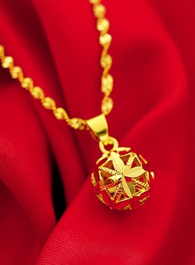 黄金项链女转运珠结婚送礼