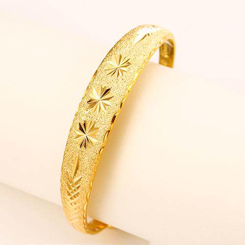 【满天星金手镯】金店同款仿真黄金手镯活口拉伸手环送妈妈金镯子