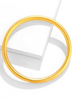 金店同款24K黄金古法光面手镯