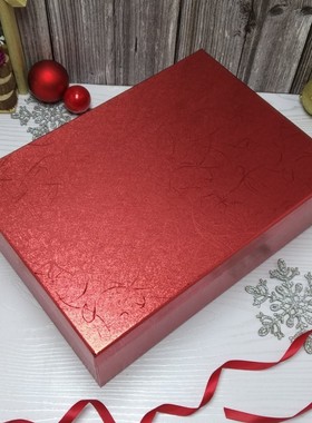 红色A3A4相册画册油画奖牌包装纸盒围巾衬衫连衣裙生日礼物盒定做