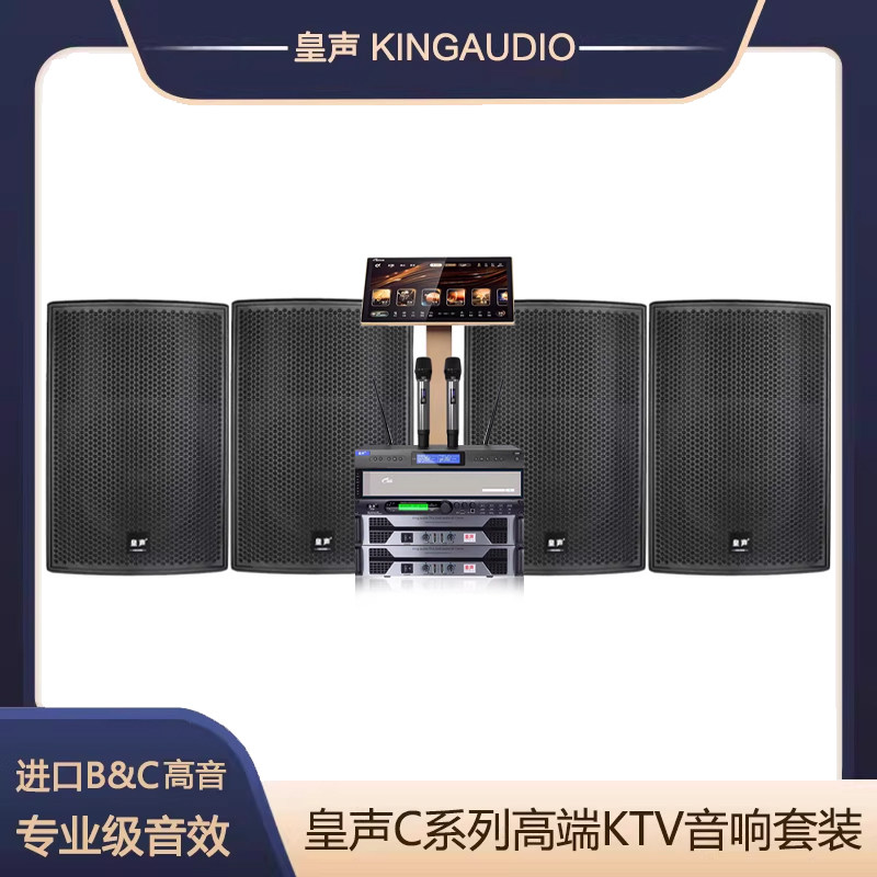 KingAudio/皇声 C15(进口单元)音箱+点歌机+话筒 KTV舞台音响套装