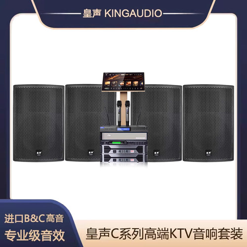 KingAudio/皇声 C15(进口单元)音箱+点歌机+话筒 KTV舞台音响套装