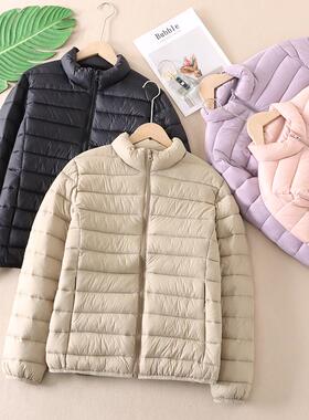 轻盈无感~舒适保暖冬季立领纯色绗线可机洗棉服女棉袄外套 X184