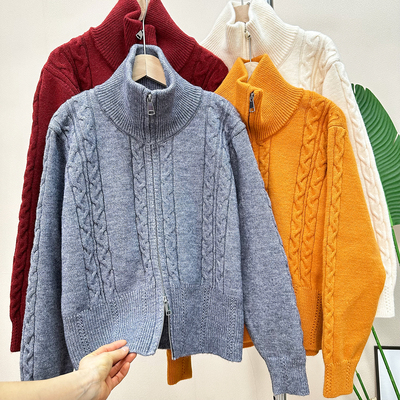 660克~韩系针织开衫加厚毛衣外套