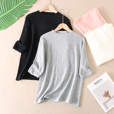 早春极简风软糯亲肤打底针织衫