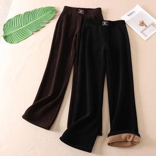 阔腿长裤 女显瘦窄版 子X240 零下穿加厚高织密度奥粒绒直筒裤 750克