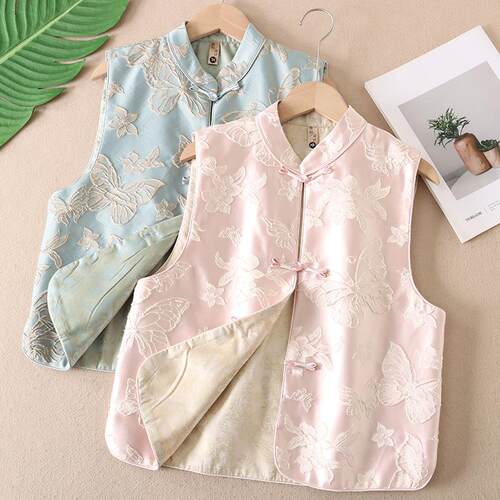 设计感织锦立体浮雕新中式马夹